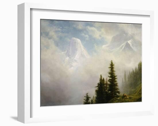 High in the Mountains-Albert Bierstadt-Framed Giclee Print