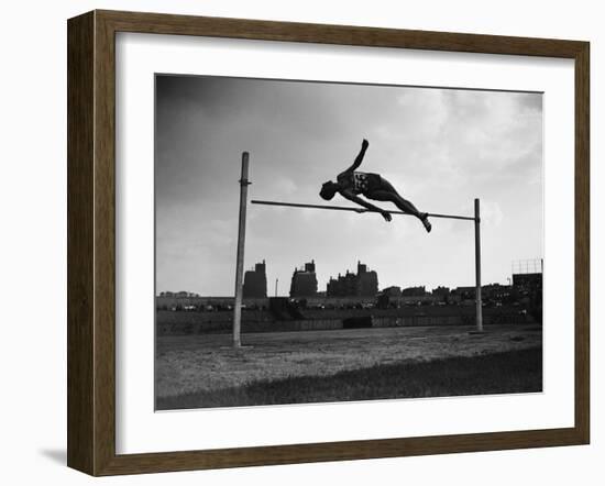 High Jump Championship in Colombes, 1952-null-Framed Photographic Print