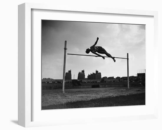 High Jump Championship in Colombes, 1952-null-Framed Photographic Print