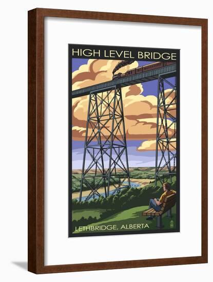 High Level Bridge - Lethbridge, Alberta-Lantern Press-Framed Art Print