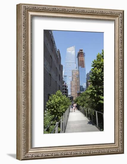 High Line Park on old train tracks above the ground. Manhattan. New York-Tom Norring-Framed Photographic Print