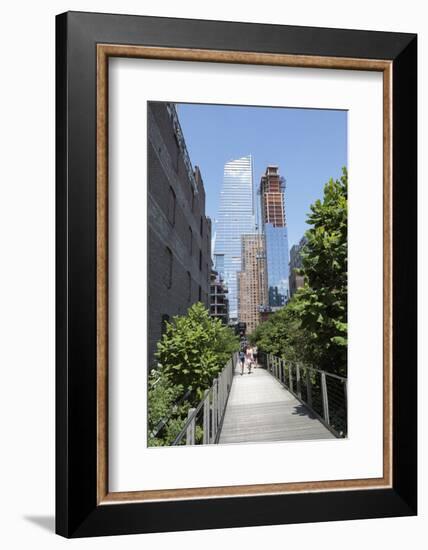 High Line Park on old train tracks above the ground. Manhattan. New York-Tom Norring-Framed Photographic Print