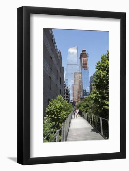 High Line Park on old train tracks above the ground. Manhattan. New York-Tom Norring-Framed Photographic Print