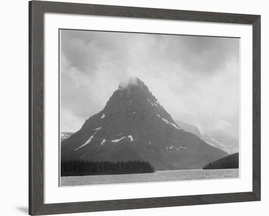 High Lone Mountain Peak Lake In Foreground "Two Medicine Lake. Glacier NP" Montana. 1933-1942-Ansel Adams-Framed Art Print
