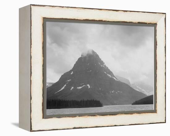 High Lone Mountain Peak Lake In Foreground "Two Medicine Lake. Glacier NP" Montana. 1933-1942-Ansel Adams-Framed Stretched Canvas