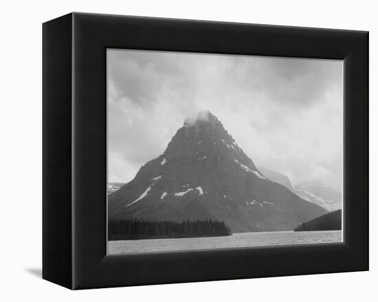 High Lone Mountain Peak Lake In Foreground "Two Medicine Lake. Glacier NP" Montana. 1933-1942-Ansel Adams-Framed Stretched Canvas