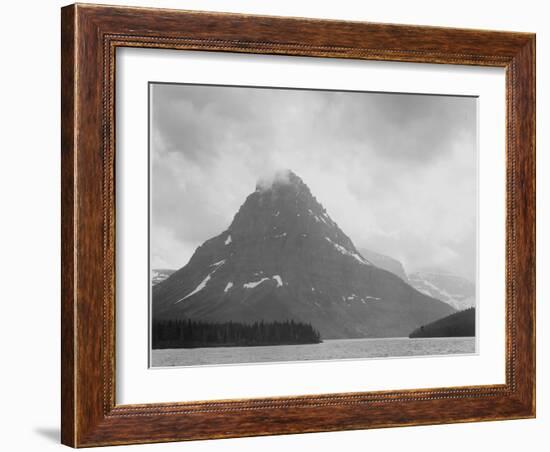 High Lone Mountain Peak Lake In Foreground "Two Medicine Lake. Glacier NP" Montana. 1933-1942-Ansel Adams-Framed Art Print