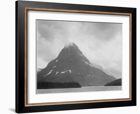 High Lone Mountain Peak Lake In Foreground "Two Medicine Lake. Glacier NP" Montana. 1933-1942-Ansel Adams-Framed Art Print