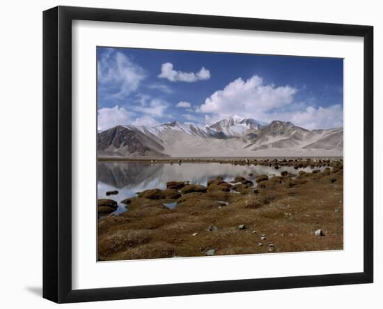 High Mountain Lake and Mountain Peaks, Beside the Karakoram Highway, China-Alison Wright-Framed Photographic Print