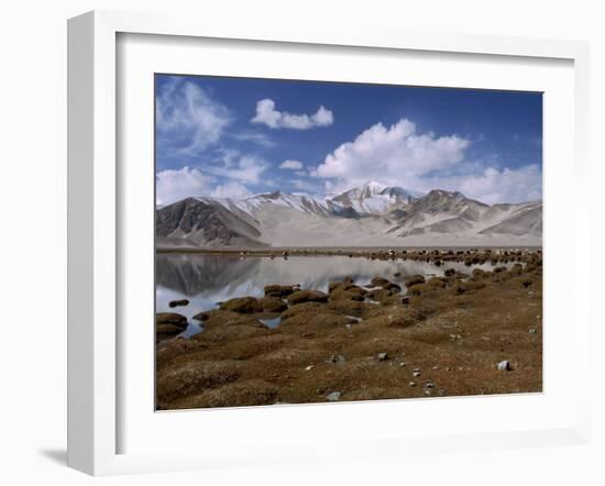 High Mountain Lake and Mountain Peaks, Beside the Karakoram Highway, China-Alison Wright-Framed Photographic Print