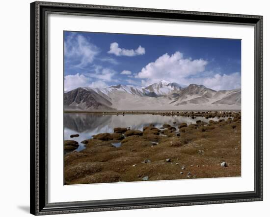 High Mountain Lake and Mountain Peaks, Beside the Karakoram Highway, China-Alison Wright-Framed Photographic Print