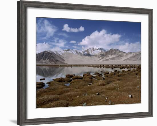 High Mountain Lake and Mountain Peaks, Beside the Karakoram Highway, China-Alison Wright-Framed Photographic Print