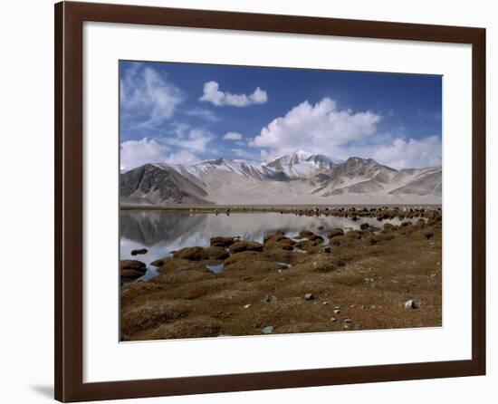 High Mountain Lake and Mountain Peaks, Beside the Karakoram Highway, China-Alison Wright-Framed Photographic Print