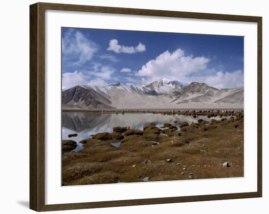 High Mountain Lake and Mountain Peaks, Beside the Karakoram Highway, China-Alison Wright-Framed Photographic Print