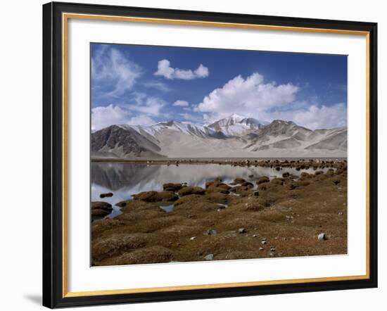 High Mountain Lake and Mountain Peaks, Beside the Karakoram Highway, China-Alison Wright-Framed Photographic Print