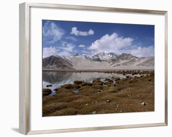 High Mountain Lake and Mountain Peaks, Beside the Karakoram Highway, China-Alison Wright-Framed Photographic Print