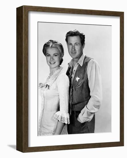 HIGH NOON, 1952 directed by FRED ZINNEMANN Grace Kelly and Lloyd Bridges (b/w photo)-null-Framed Photo