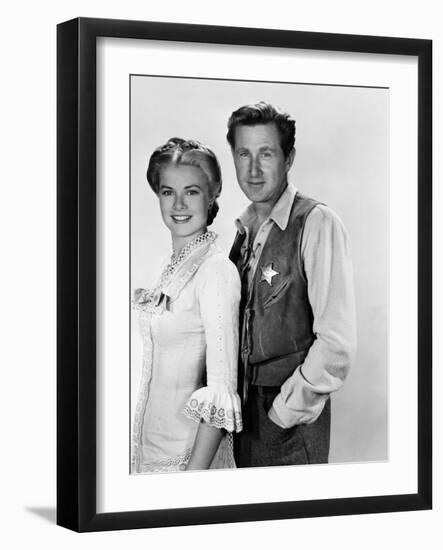 HIGH NOON, 1952 directed by FRED ZINNEMANN Grace Kelly and Lloyd Bridges (b/w photo)-null-Framed Photo