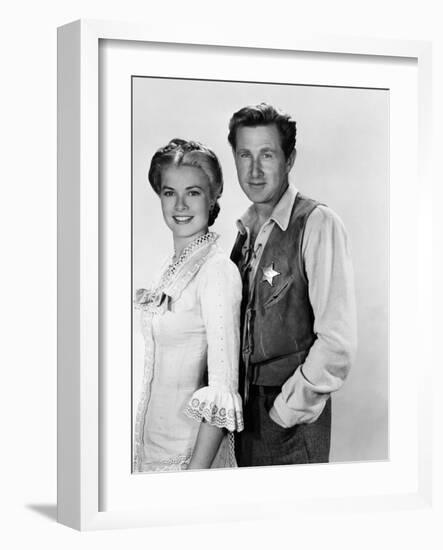 HIGH NOON, 1952 directed by FRED ZINNEMANN Grace Kelly and Lloyd Bridges (b/w photo)-null-Framed Photo