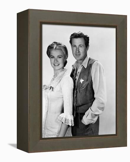 HIGH NOON, 1952 directed by FRED ZINNEMANN Grace Kelly and Lloyd Bridges (b/w photo)-null-Framed Stretched Canvas