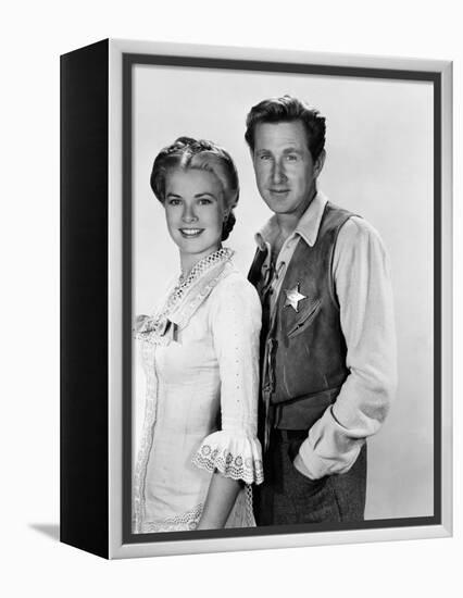 HIGH NOON, 1952 directed by FRED ZINNEMANN Grace Kelly and Lloyd Bridges (b/w photo)-null-Framed Stretched Canvas