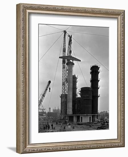 High Pressure Coal Gasification Plant under Construction at Coleshill, West Midlands. 28th May 1-Michael Walters-Framed Photographic Print