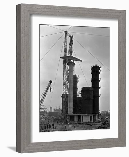 High Pressure Coal Gasification Plant under Construction at Coleshill, West Midlands. 28th May 1-Michael Walters-Framed Photographic Print