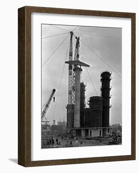 High Pressure Coal Gasification Plant under Construction at Coleshill, West Midlands. 28th May 1-Michael Walters-Framed Photographic Print