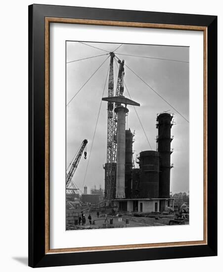 High Pressure Coal Gasification Plant under Construction at Coleshill, West Midlands. 28th May 1-Michael Walters-Framed Photographic Print