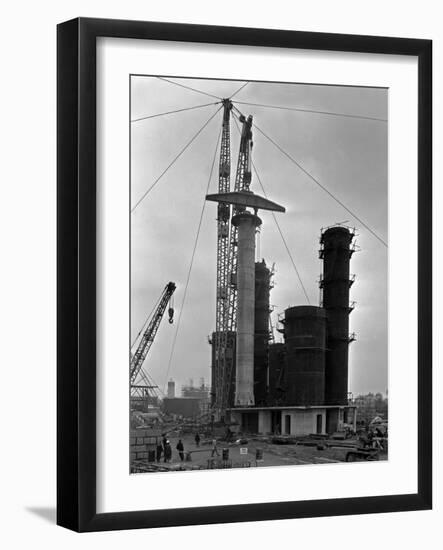 High Pressure Coal Gasification Plant under Construction at Coleshill, West Midlands. 28th May 1-Michael Walters-Framed Photographic Print