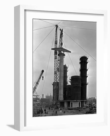 High Pressure Coal Gasification Plant under Construction at Coleshill, West Midlands. 28th May 1-Michael Walters-Framed Photographic Print