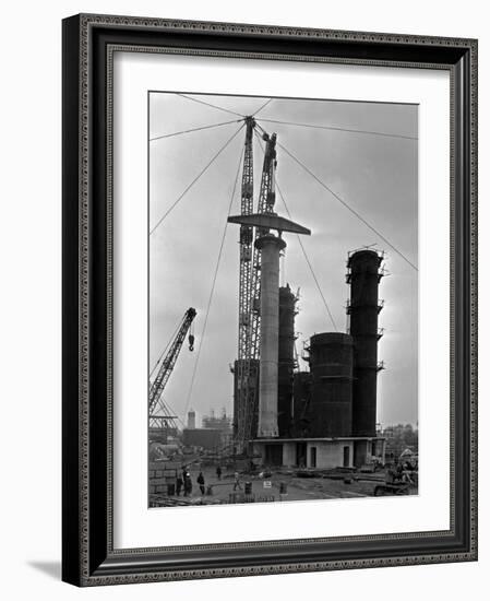 High Pressure Coal Gasification Plant under Construction at Coleshill, West Midlands. 28th May 1-Michael Walters-Framed Photographic Print