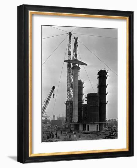 High Pressure Coal Gasification Plant under Construction at Coleshill, West Midlands. 28th May 1-Michael Walters-Framed Photographic Print