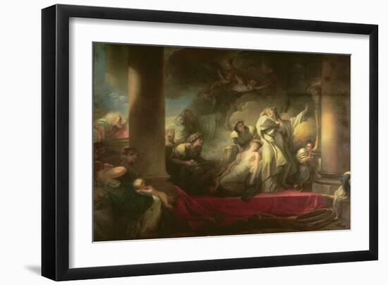 High Priest Coresus Sacrificing Himself to save Callirhoe, Scene from 'Description of Greece' by Pa-Jean-Honore Fragonard-Framed Giclee Print