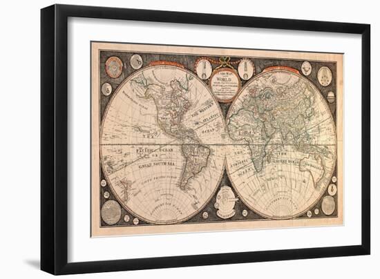 High-Quality Antique Map-megastocker-Framed Art Print