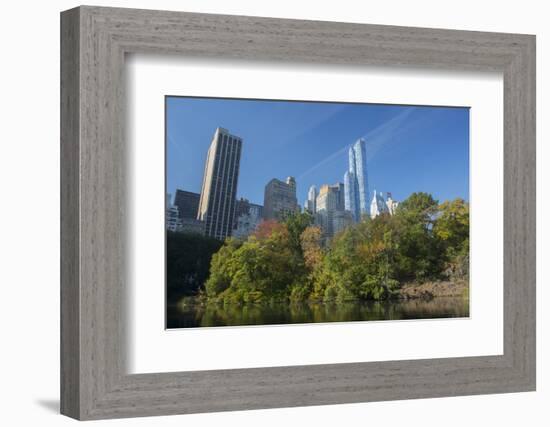 High-Rise Buildings Along from Inside Central Park on a Sunny Fall Day, New York-Greg Probst-Framed Photographic Print