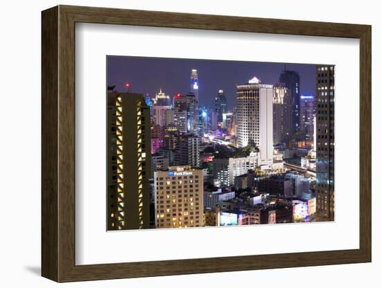 High Rise Buildings of Bangkok at Night from Rembrandt Hotel and Towers-Lee Frost-Framed Photographic Print