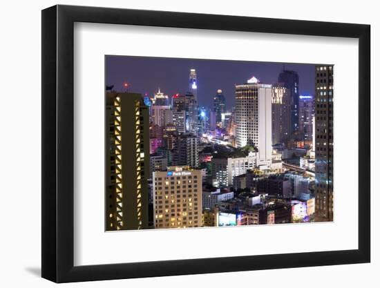 High Rise Buildings of Bangkok at Night from Rembrandt Hotel and Towers-Lee Frost-Framed Photographic Print