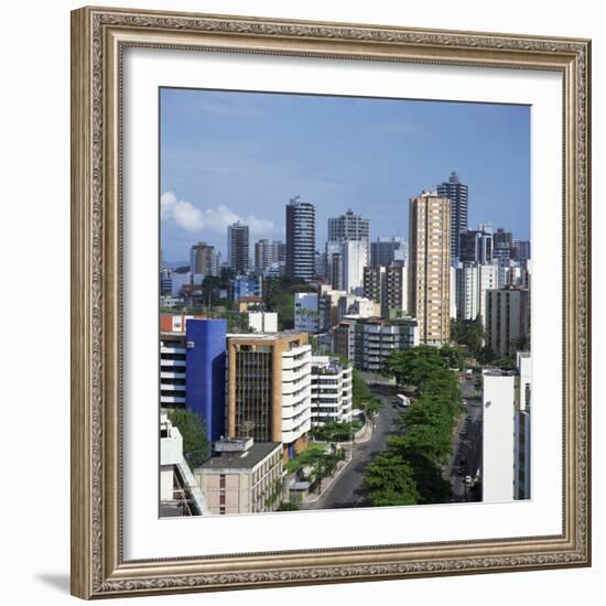 High Rise Buildings on the City Skyline of Salvador in Bahia State in Brazil, South America-Geoff Renner-Framed Photographic Print