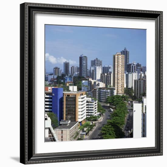 High Rise Buildings on the City Skyline of Salvador in Bahia State in Brazil, South America-Geoff Renner-Framed Photographic Print