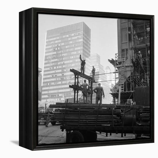 High Rise Construction of the Seagram Building on Park Avenue in Midtown-Margaret Bourke-White-Framed Premier Image Canvas