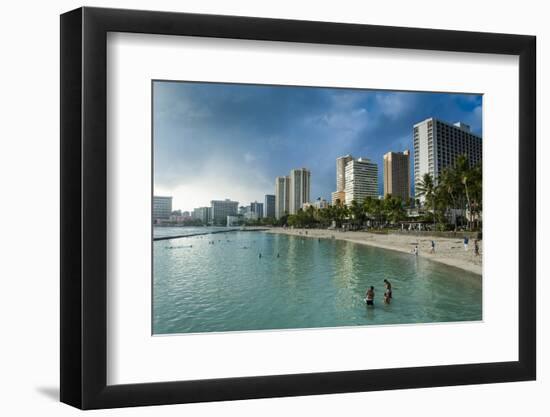 High Rise Hotels on Waikiki Beach, Oahu, Hawaii, United States of America, Pacific-Michael Runkel-Framed Photographic Print