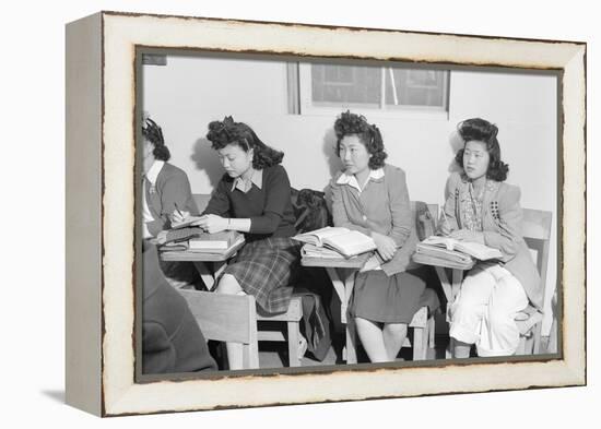 High school biology class  Manzanar Relocation Center, 1943-Ansel Adams-Framed Premier Image Canvas