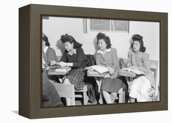 High school biology class  Manzanar Relocation Center, 1943-Ansel Adams-Framed Premier Image Canvas