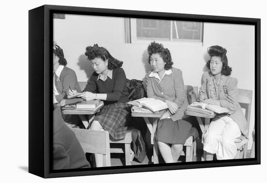 High school biology class  Manzanar Relocation Center, 1943-Ansel Adams-Framed Premier Image Canvas