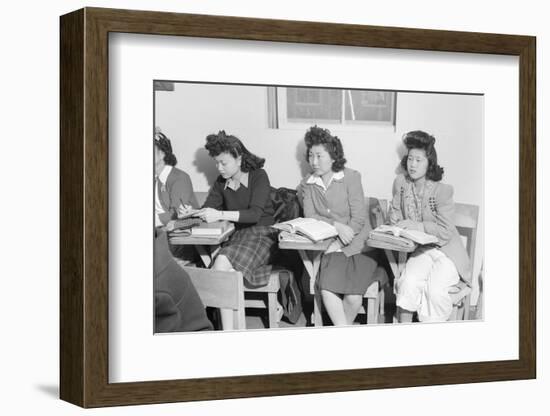 High school biology class  Manzanar Relocation Center, 1943-Ansel Adams-Framed Photographic Print