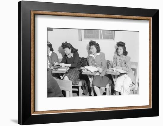 High school biology class  Manzanar Relocation Center, 1943-Ansel Adams-Framed Photographic Print