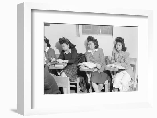 High school biology class  Manzanar Relocation Center, 1943-Ansel Adams-Framed Photographic Print