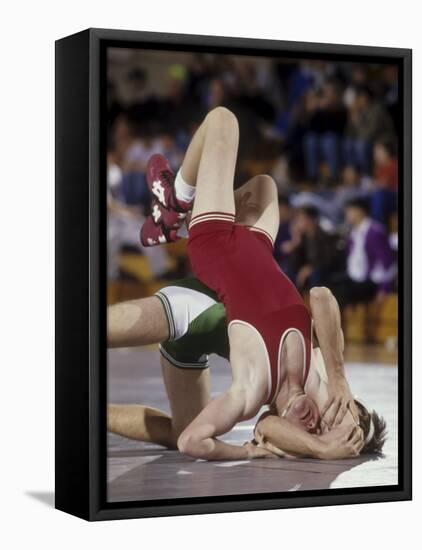 High School Boy's Wrestling Competition-null-Framed Premier Image Canvas