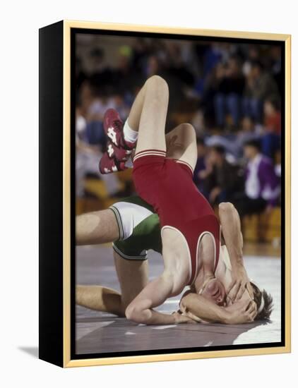 High School Boy's Wrestling Competition-null-Framed Premier Image Canvas